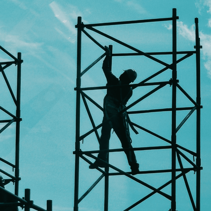 Man on Construction site framing